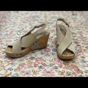 Lucky Brand•Cork platform wedges•Size 8
